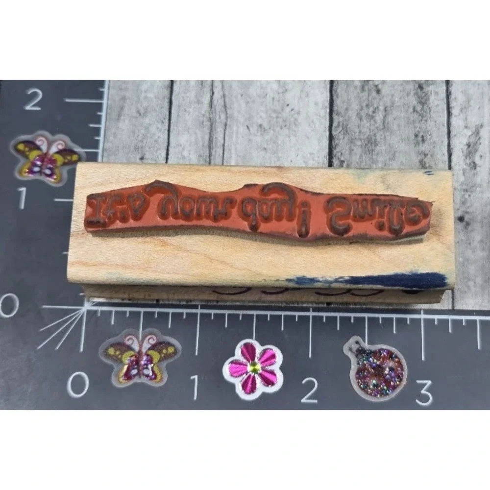 It's Your Day Smile Wishing You Joy Double Sided Rubber Stamp Wood #L50